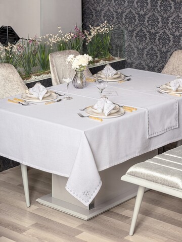 Set fete de masa 8 piese, Pera - White, Cotton Box, 90% POLIESTER/10% BUMBAC