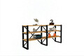 Corp biblioteca, Puqa Design, Datça, 133.2x65x32.1 cm, PAL, Safir / Negru
