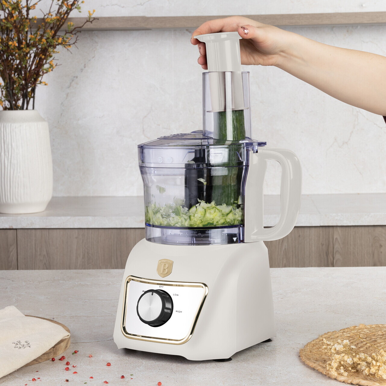 Set blender 8 in 1 Berlinger Haus, Sahara, 500W, inox/plastic, crem/transparent - imagine 5