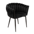 Scaun Prinssi, Homla, 64x54x73 cm, metal/catifea din poliester, negru