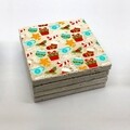 Set 4 suporturi de pahar TBA242848, Taylor, 10x10x1 cm, piatra, multicolor