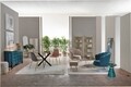 Bufet inferior Jinan, Bizzotto, 133x40x82 cm, lemn de ulm reciclat, albastru