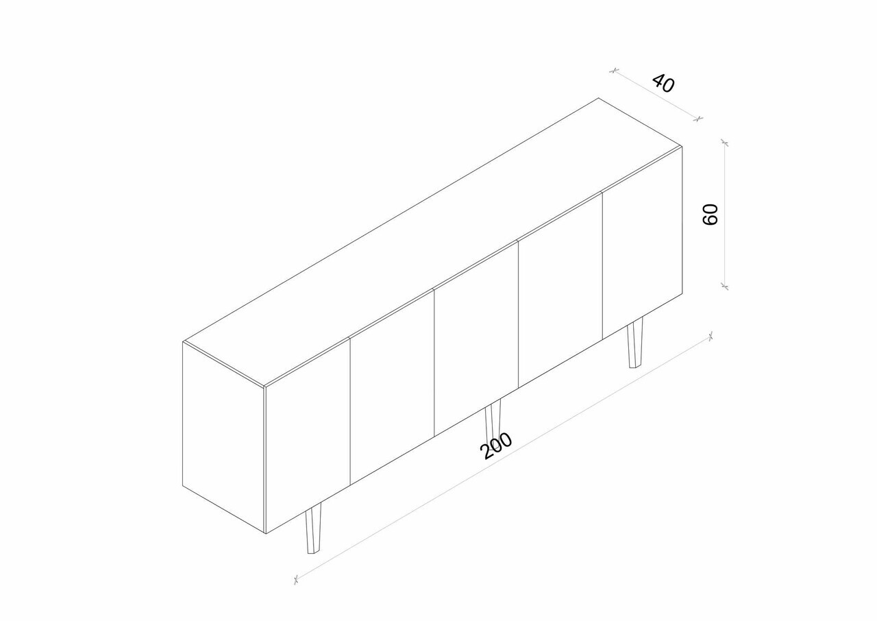 Consola, Hanah Home, Capella 200, 200x60x40 cm, MDF, Negru - view 5