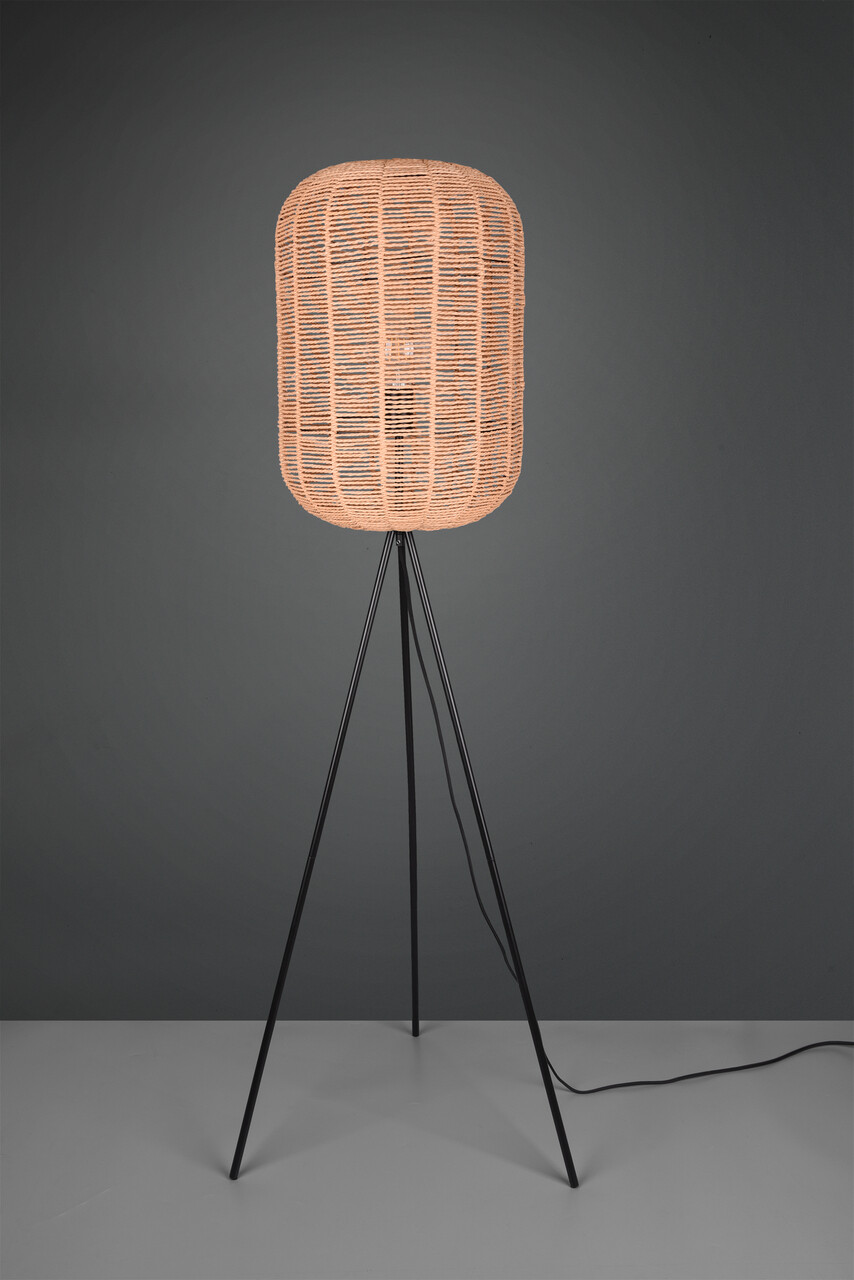 Lampadar Runa, TRIO, 35x150 cm, 40W, 1x E27, metal, negru mat/bej - view 2