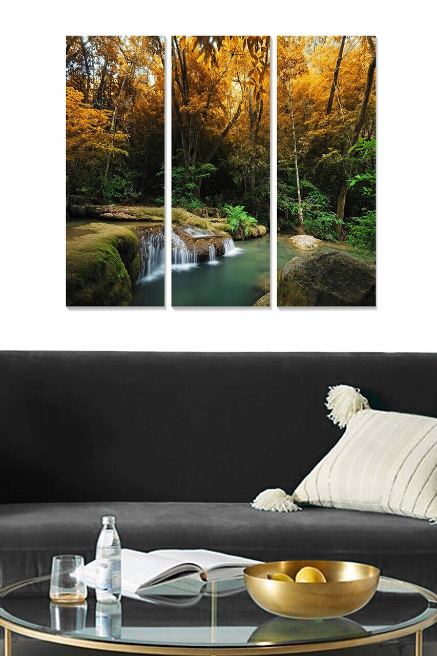 Tablou decorativ MDF, MDF110611769, 20 x 50 cm, 3 piese, Multicolor