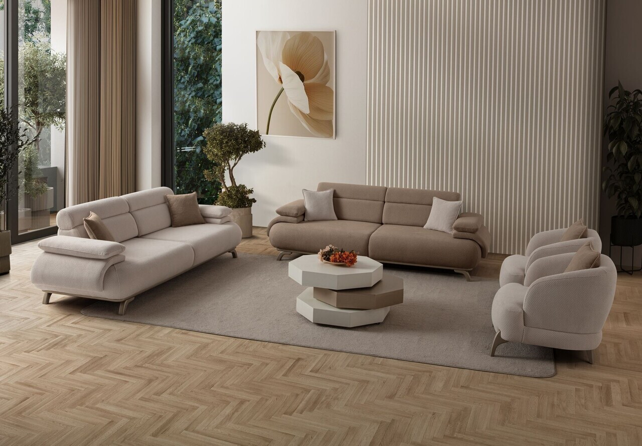 Canapea 3 locuri, Atelier del Sofa, 752EST1139, Lemn de carpen/PAL melaminat, Latte - view 5