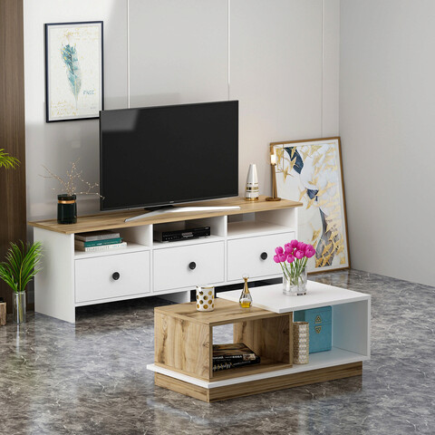 Set mobilier living, Inarch, Oslo, Stejar alb Inarch