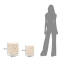 Set 2 taburete cu spatiu depozitare Shanty, Mauro Ferretti, 37x42 cm, 28x35 cm, fier/MDf/poliester, crem/auriu