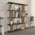 Corp biblioteca, Zena Home, Grace, 120x141x24.6 cm, PAL, Negru / Stejar