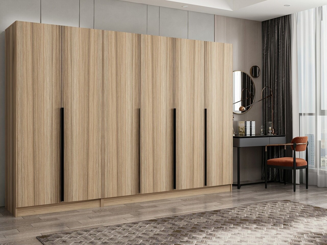Dulap pentru haine, Minerva, Kale Plus, 270x210x52 cm, PAL, Stejar - 1 | YEO