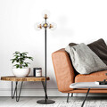 Lampadar, Fulgor, 942FLG1507, Metal, Negru/Maro antic