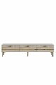 Comoda TV, Hanah Home, Ilay, 180x41x30 cm, White / Travertine / Gold