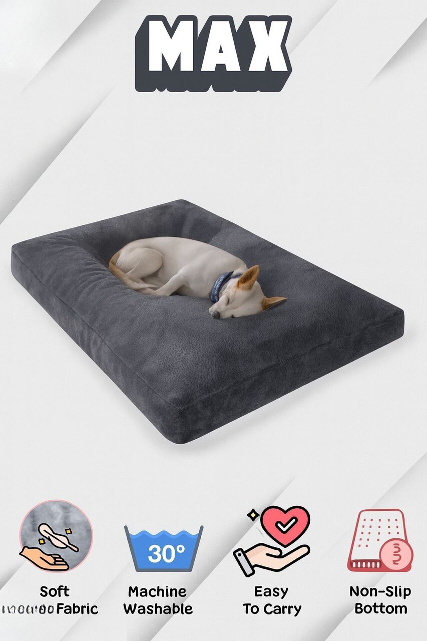 Pat pentru animale de companie, Paws &amp; Whiskers, Max Dog 50 x 60, Material exterior: 100% poliester, Antracit - view 2