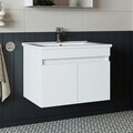 Dulap de baie cu chiuvetă, Hanah Home, 1044, 65x48x45.5 cm, MDF-LAM, Alb mat