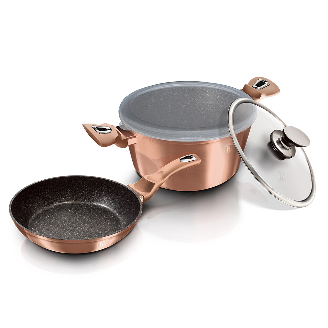 Set pentru gatit Berlinger Haus, Rose Gold, 4 piese, aluminiu forjat, roz - view 4