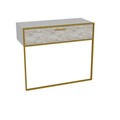 Consola Polka, Zena Home, 90x38.5x76.8 cm, auriu/alb