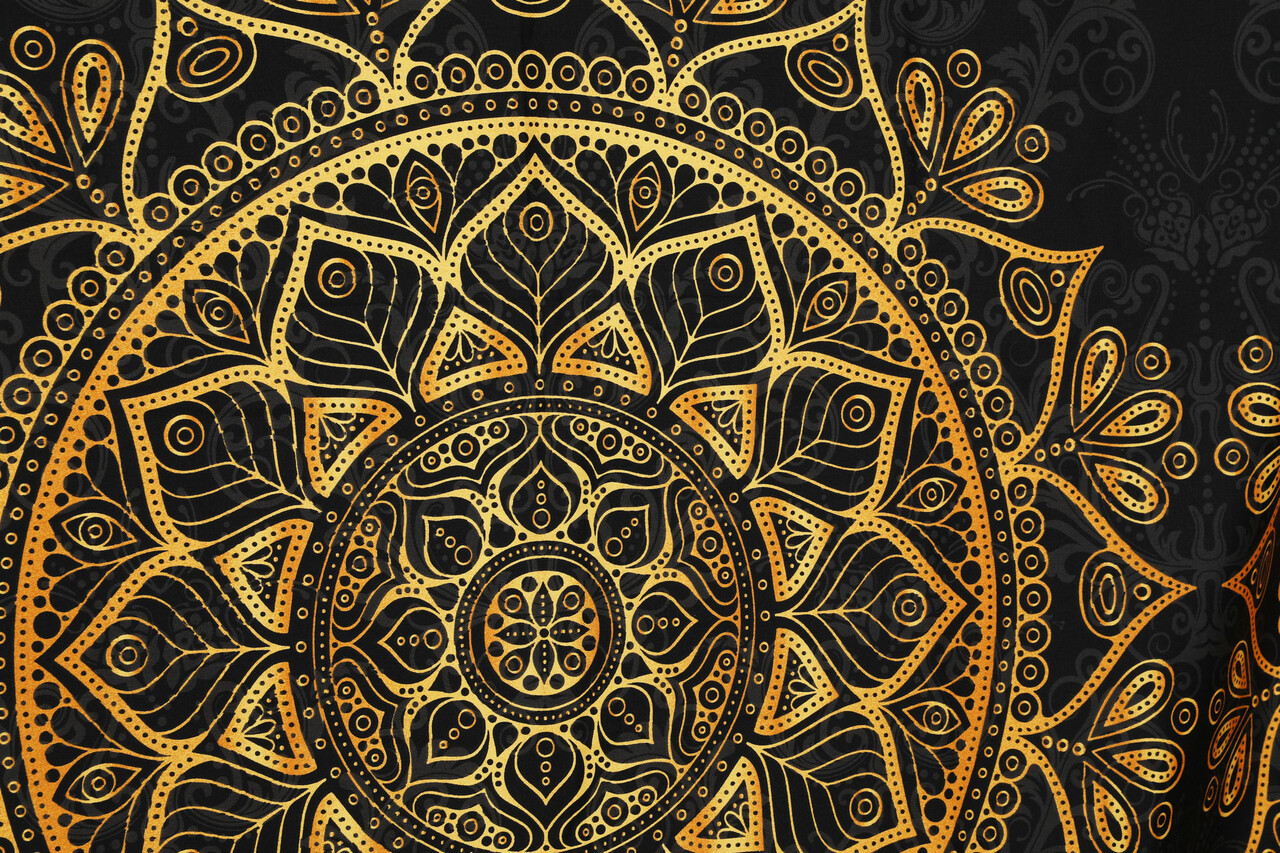 Lenjerie de pat dubla, Alvina - Gold, Cotton Box, Bumbac Satinat