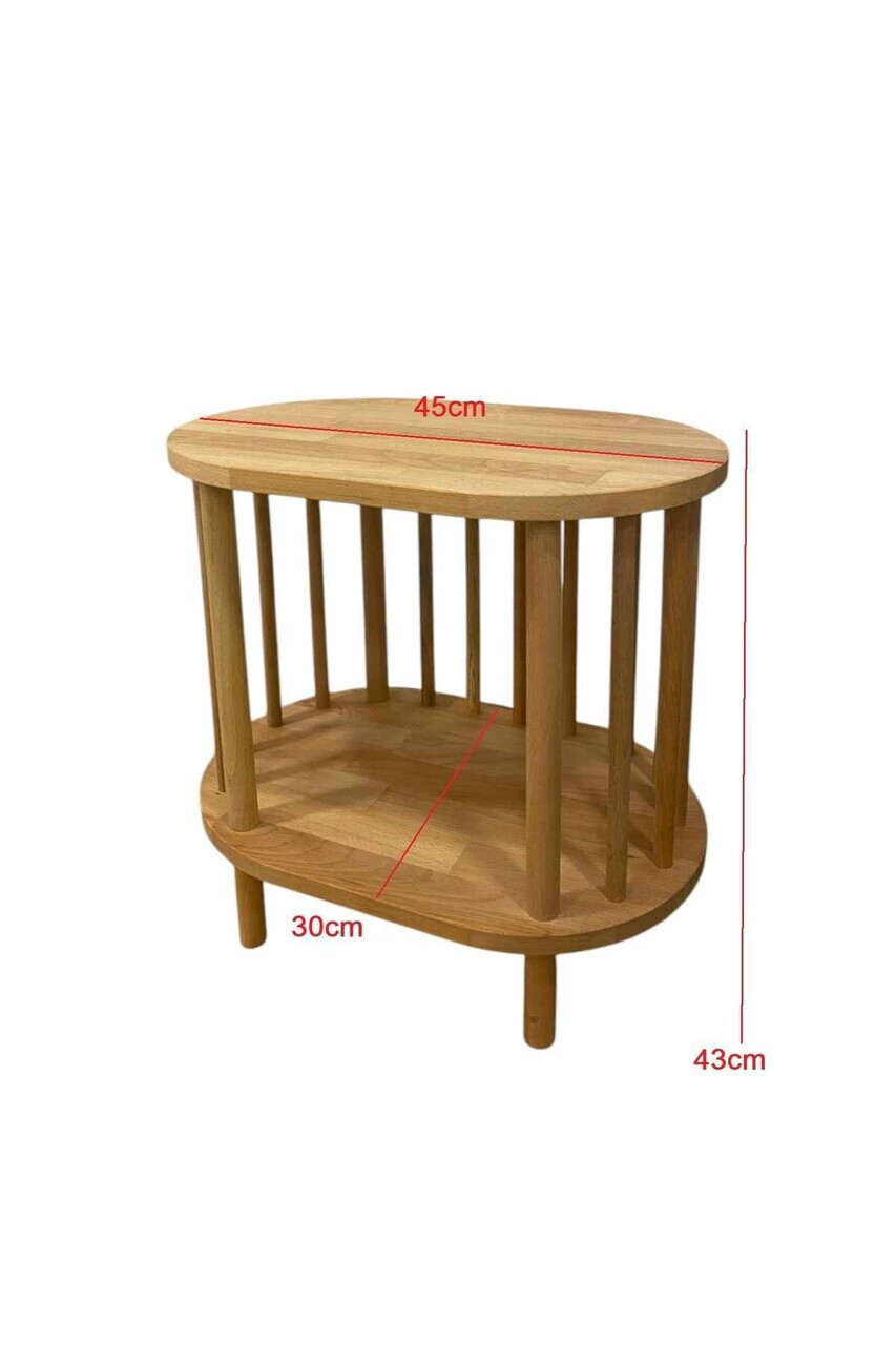 Masuta, Hanah Home, Pk-2109, 45x43x30 cm, PAL, Alb / Natural — imaginea 6