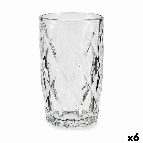 Set 6 pahare de apa Diamond, Vivalto, 340 ml, sticla, transparent
