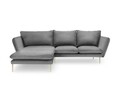 Coltar stanga, Verveine, Mazzini Sofas, 5 locuri, 286x190x96 cm, catifea, gri deschis