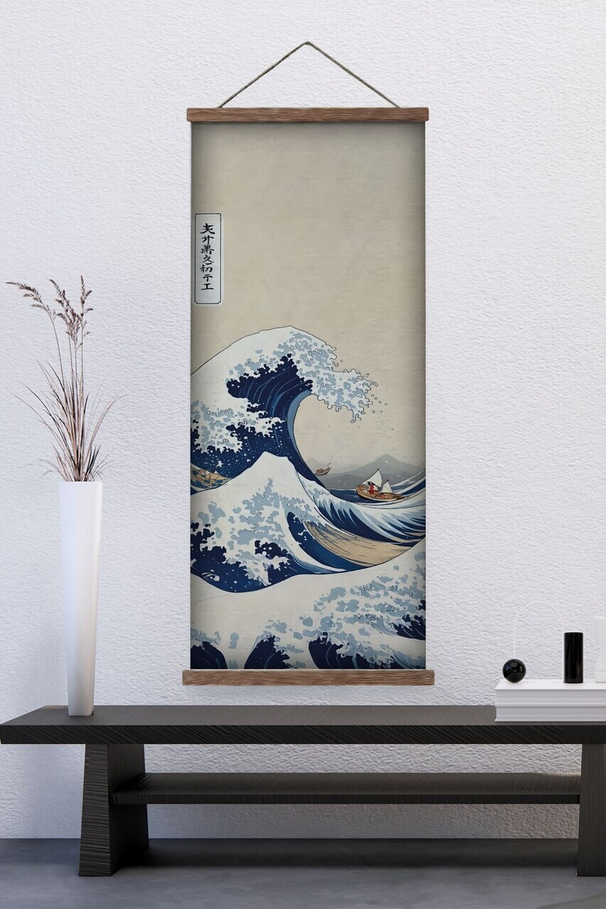Tablou decorativ ARTJPNPSTRDK1 Lemn masiv Pictura pe canvas Multicolor