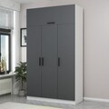 Dulap pentru haine, Minerva, Minar 3 Kapak 2 Çekmece 255, 135x255x52 cm, PAL, Alb / Antracit