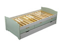 Pat multifunctional pentru camera copilului, 90x200 cm, Prati, Inter Link, lemn, gri/verde