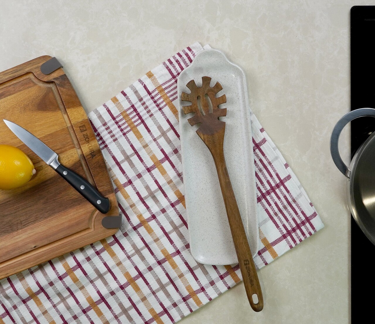Lingura servire paste, lemn de acacia, 35 cm - Zokura - imagine 4