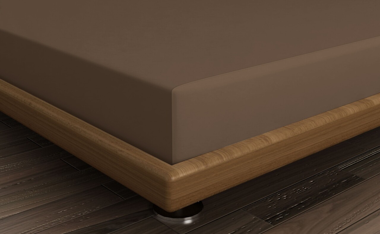 Cearceaf de pat cu elastic Ranforce Double (FR) (IT) (ES) (DE), L'essentiel Maison, Brown, Maro - imagine 2