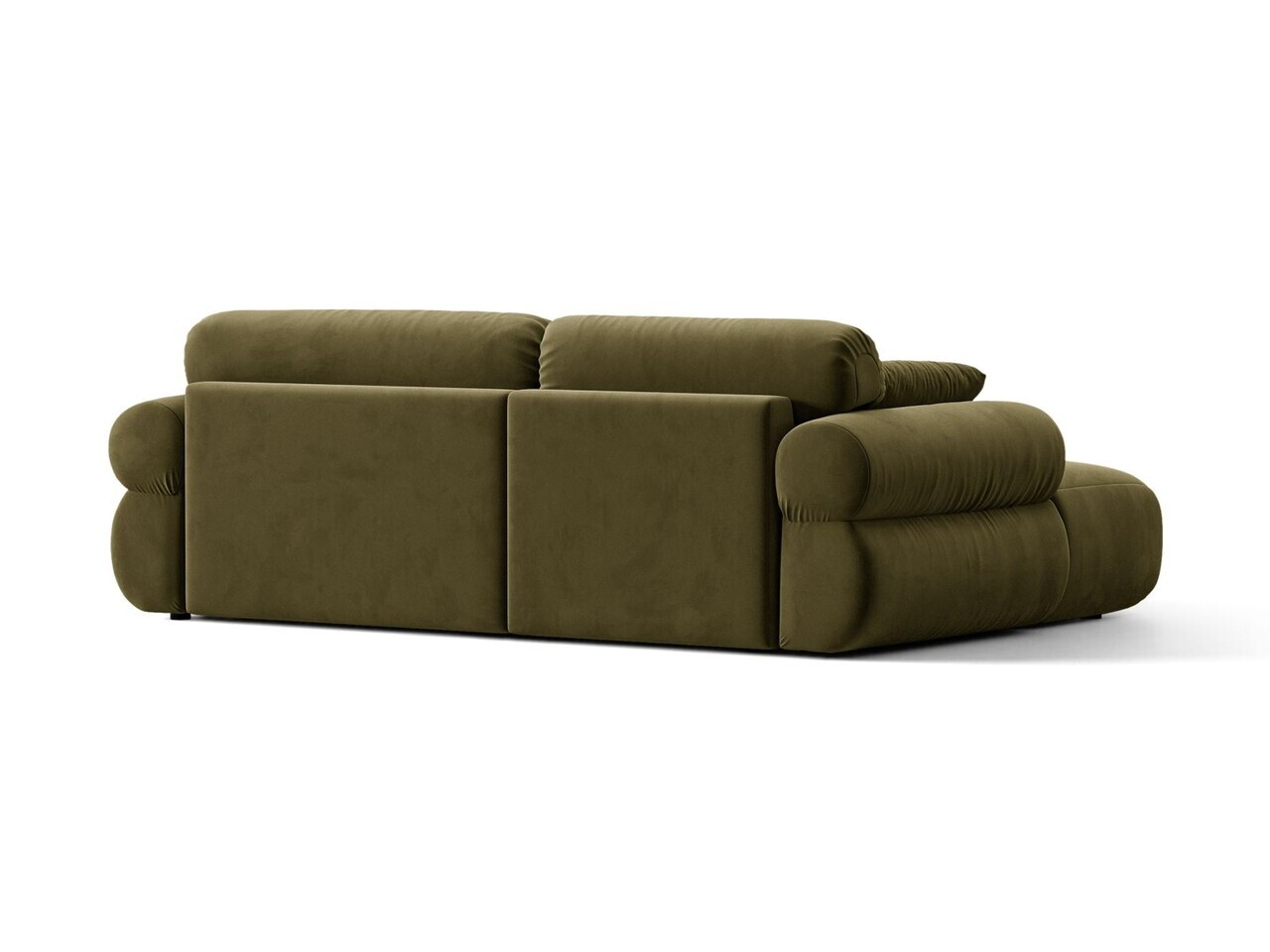 Coltar stanga 4 locuri, Ophelia, Micadoni Home, 236x164x84 cm, catifea, verde — imaginea 7