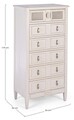 Comoda Eunice, Bizzotto, 56 x 36 x 119 cm, lemn de brad/ratan