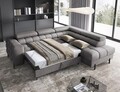 Coltar extensibil dreapta 5 locuri ELTAP, RT-04AU, Ferucce, 276x200x93 cm, lemn/poliester, gri