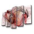 Set 5 tablouri decorative, 5PATK-246, Canvas, 19 x 70 cm, Multicolor