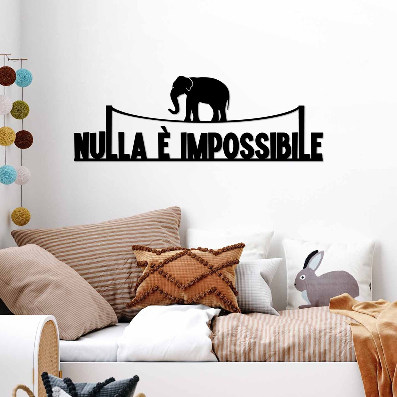 Decoratiune de perete, Nulla E Impossible 1, Dimensiune: 60 x 20 cm, Negru - view 3