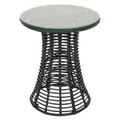 Set mobilier gradina/terasa, 2 fotolii + masuta, Alcudia, aluminiu, negru/gri