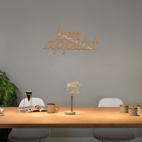 Decoratiune de perete, bon appetit 1, metal, dimensiune: 50 x 30 cm, cupru