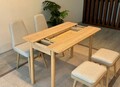 Set masa extensibila si 4 scaune, Vella, Vina Mini 02 1005, PAL, Stejar / Crem