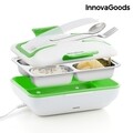 Cutie de pranz electrica Pro, InnovaGoods, 50W, interior din inox, alb/verde