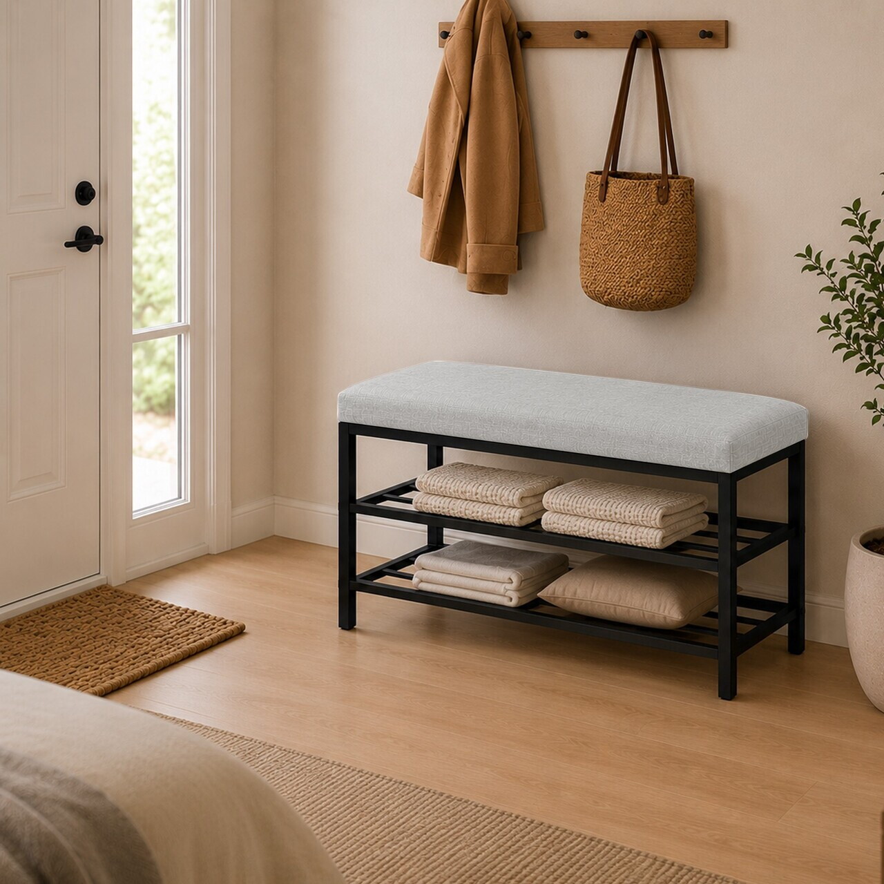 Pantofar, Hanah Home, Lotus, 30x47x75 cm, Crem — imaginea 2