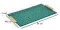 Tava decorativa Grent, Mauro Ferretti, 34x19.5x3 cm, polirasina, verde/auriu