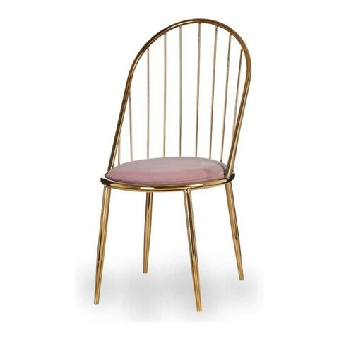 Scaun Golden Quinn, Gift Decor, 48 x 48 x 95.5 cm, fier/poliester, roz 95.5