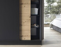 Dulap pentru haine ELTAP, Esville III, 180x60x220 cm, MDF/ABS, negru/stejar