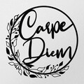 Decoratiune de perete, Carpe Diem, metal, 48 x 48 cm, negru