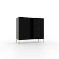 Comoda ADRK, Tili 1D 3S 3P, 100.2x40.8x95 cm, PAL laminat, negru
