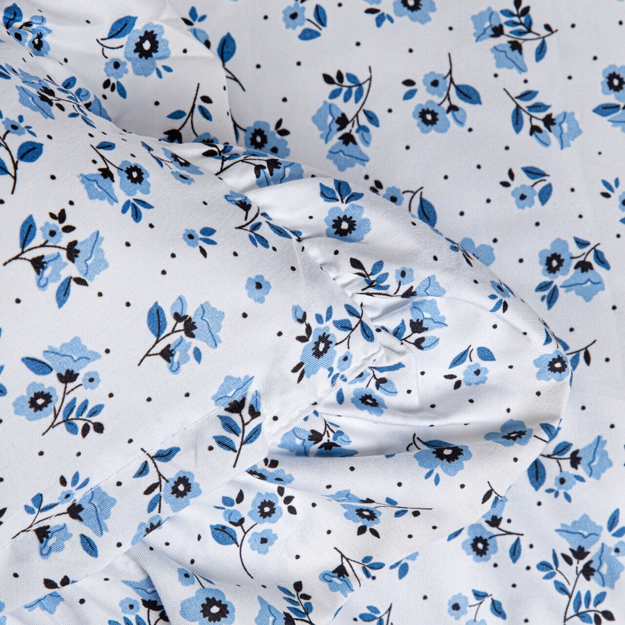 Lenjerie de pat King Size, Melanie, Homla, 200x220 cm, 3 piese, microfibra din poliester, alb/albastru — imaginea 5