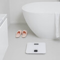Cantar digital pentru baie, Brabantia, White, 30x30x4.3 cm, fara baterii, polipropilena/sticla, alb