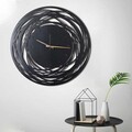 Ceas de perete, Lines XL, Metal, Dimensiune: 70 x 70 cm, Negru