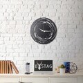 Ceas de perete, Lines, Metal, Dimensiune: 50 x 50 cm, Negru
