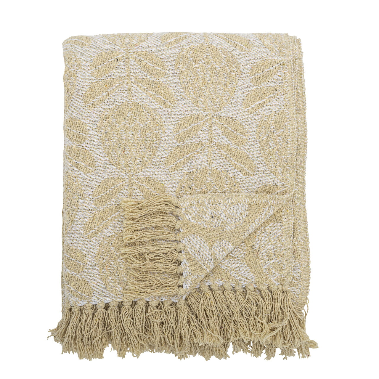 Pled Bloomingville Pratello 130x160 cm amestec bumbac galben