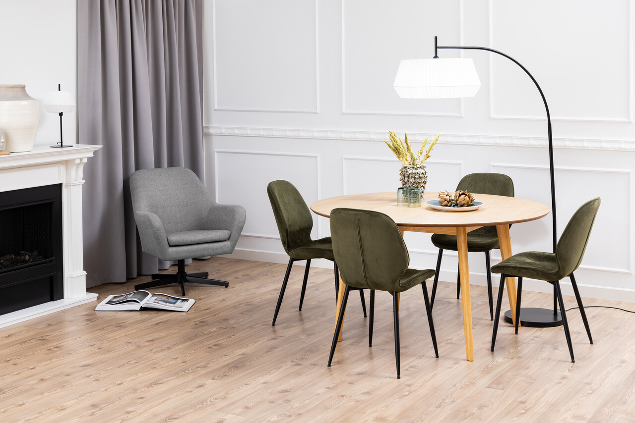Scaun Femke, Actona, 47.5x57.5x85 cm, tesatura corduroy/otel, verde olive - view 5